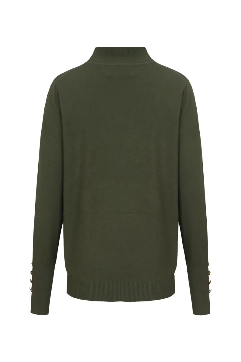 CS The Label Ambra Knit Pullover Dark Olive, gebreide trui